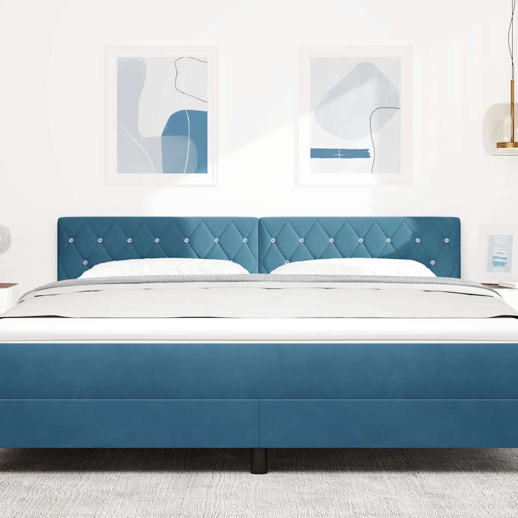 Cabeceira de Veludo Losangos Manual Azul Escuro 180 cm Veludo