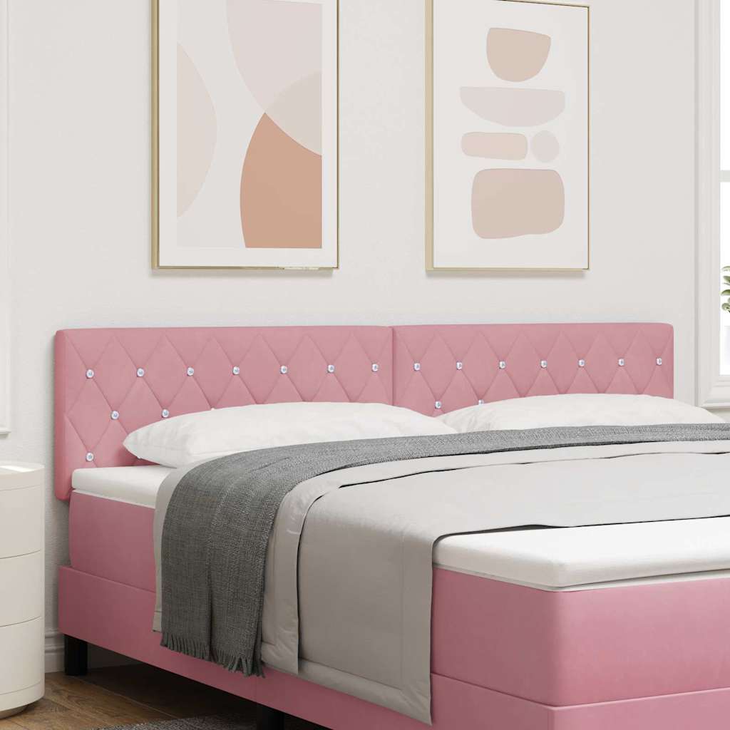 Cabeceira de Veludo Losangos com cabeceira Rosa 180 cm Veludo