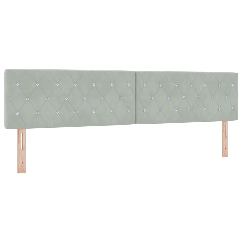 Cabeceira de Veludo Losangos Cinzento-claro 200 cm Veludo