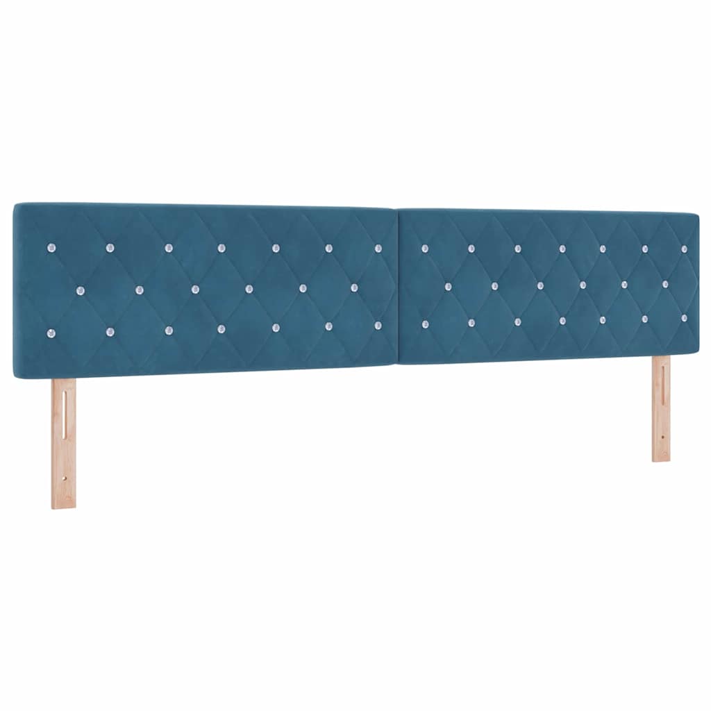 Cabeceira de Veludo Losangos Manual Azul escuro 200 cm Veludo