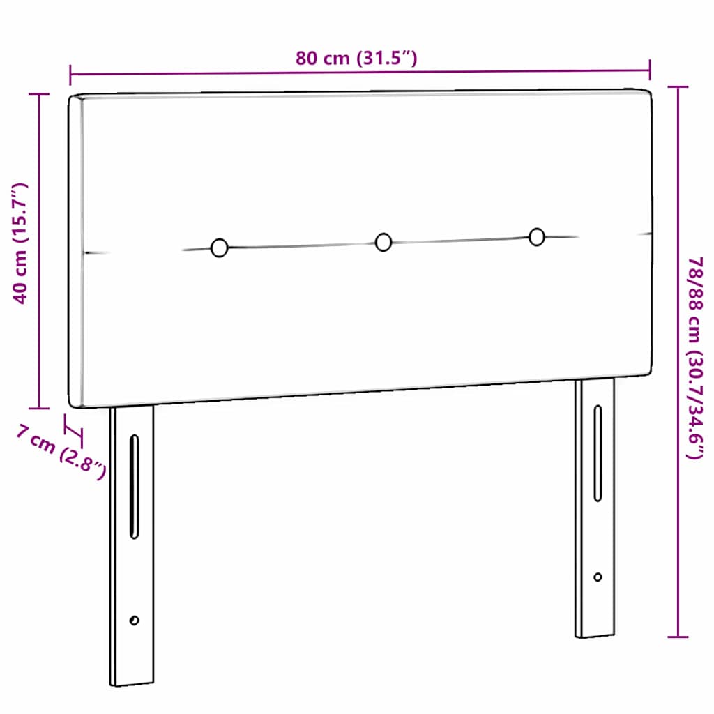 Cabeceira com cabeceira Cinzento-acastanhado 80 cm tecido