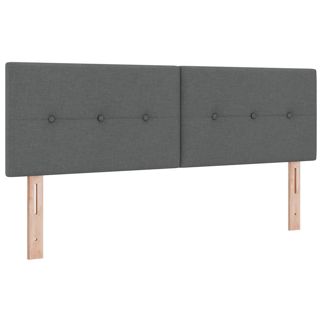 Cabeceira com cabeceira Manual Cinzento escuro 140 cm tecido