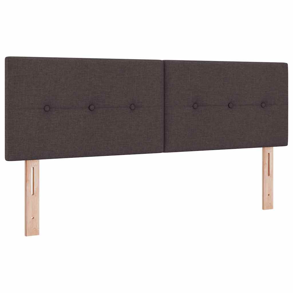Cabeceira com cabeceira Manual Castanho escuro 140 cm tecido