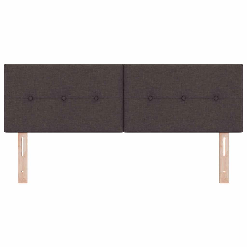 Cabeceira com cabeceira Manual Castanho escuro 140 cm tecido