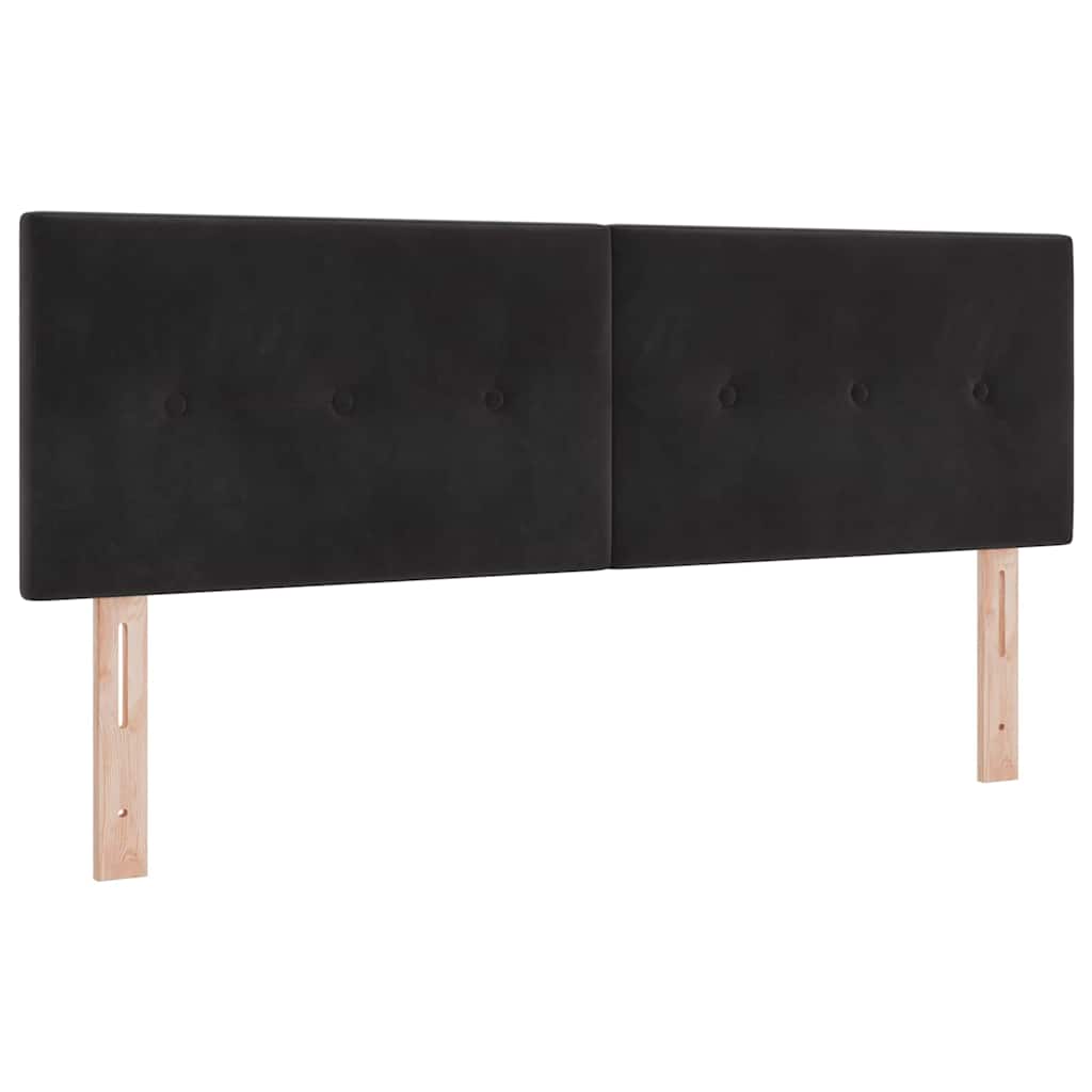 Cabeceira Montado na parede com cabeceira Preto 144 cm Veludo