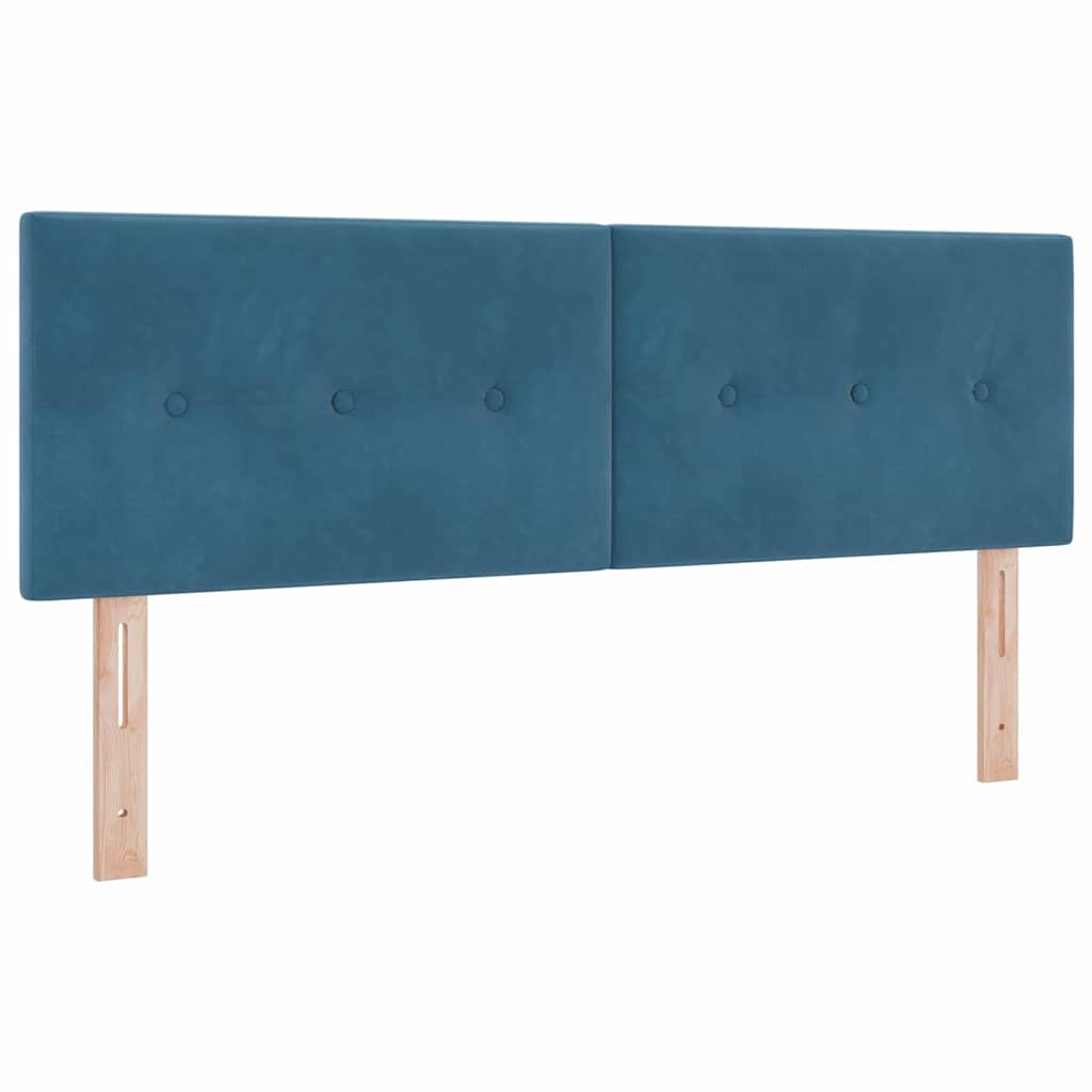 Cabeceira Montado na parede Manual Azul escuro 144 cm Veludo