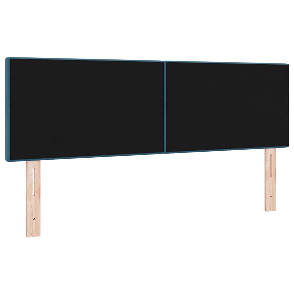 Cabeceira Montado na parede Manual Azul escuro 144 cm Veludo