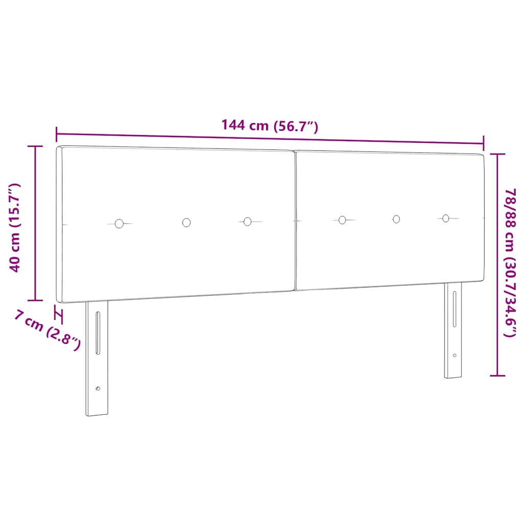 Cabeceira Montado na parede Manual Azul escuro 144 cm Veludo