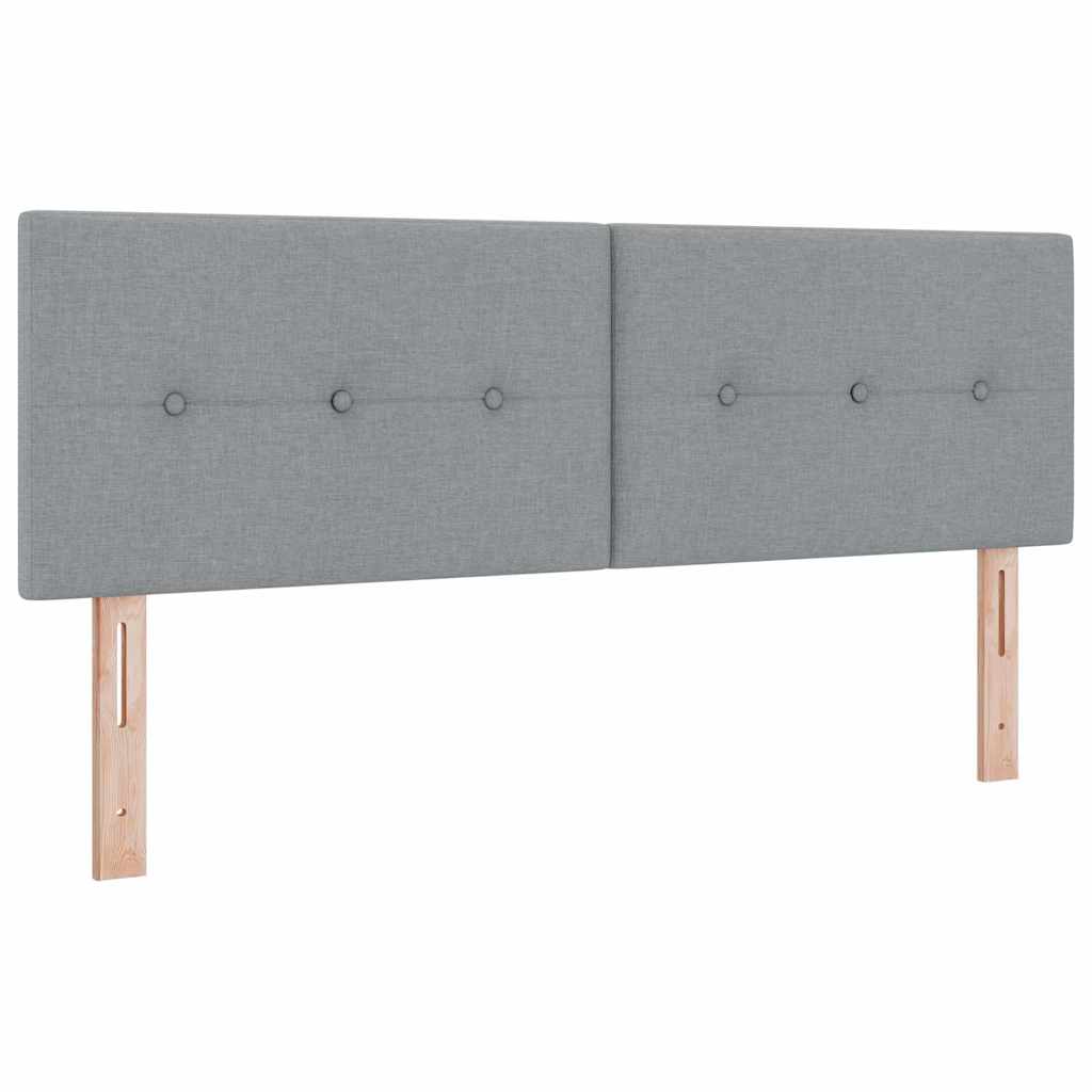 Cabeceira com cabeceira Manual Cinzento-claro 160 cm tecido