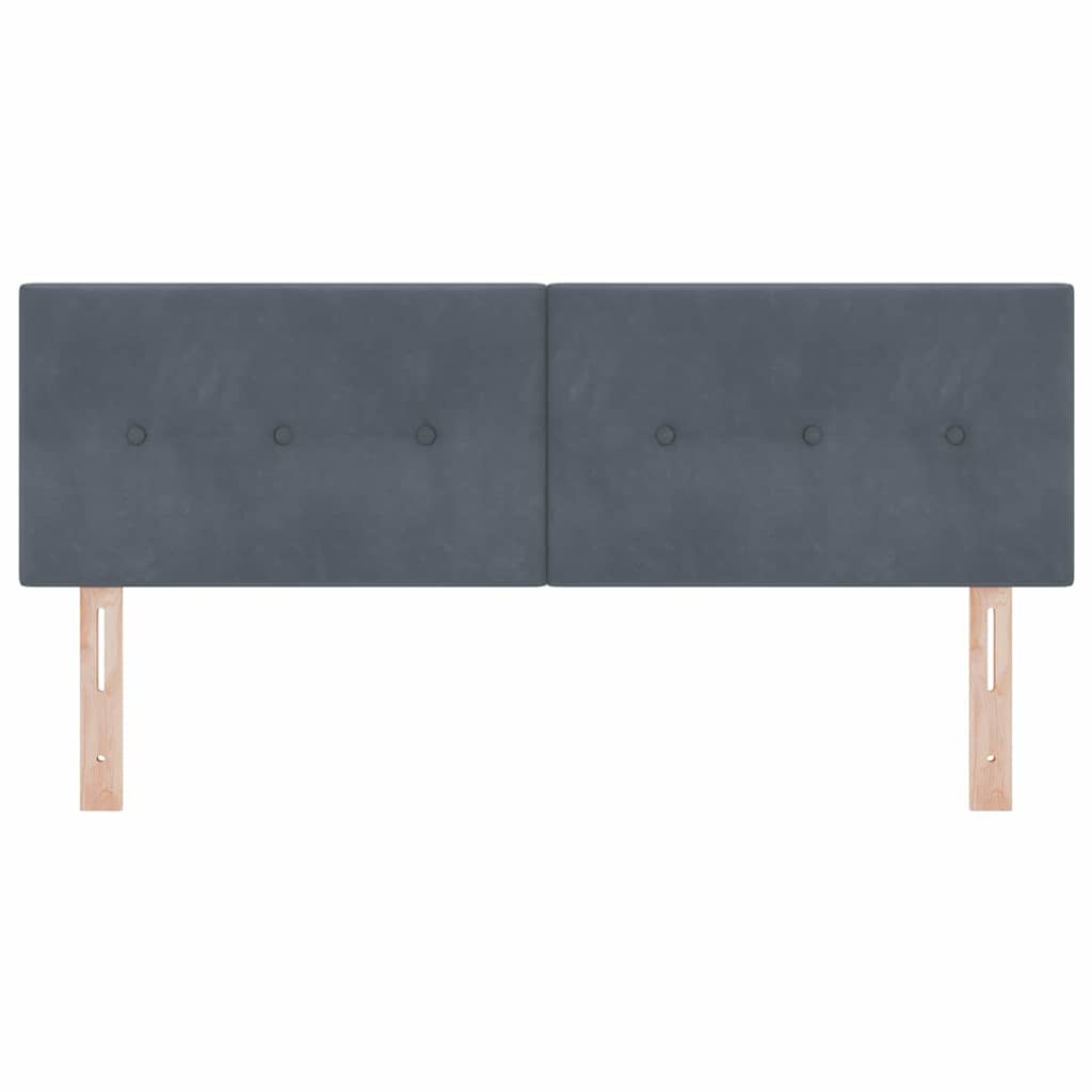 Cabeceira Montado na parede Cinzento escuro 160 cm Veludo