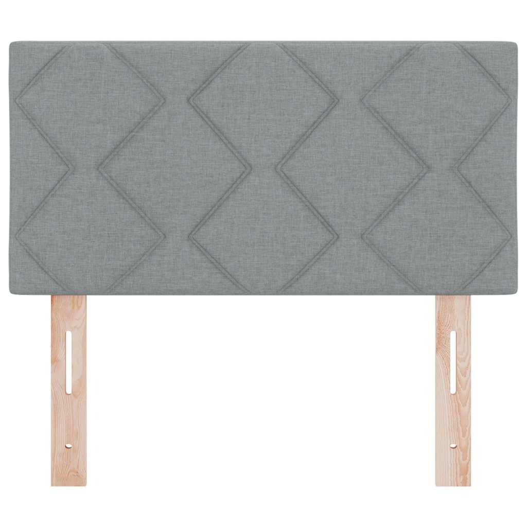 Cabeceira de Tecido Geométrico Cinzento-claro 80 cm tecido