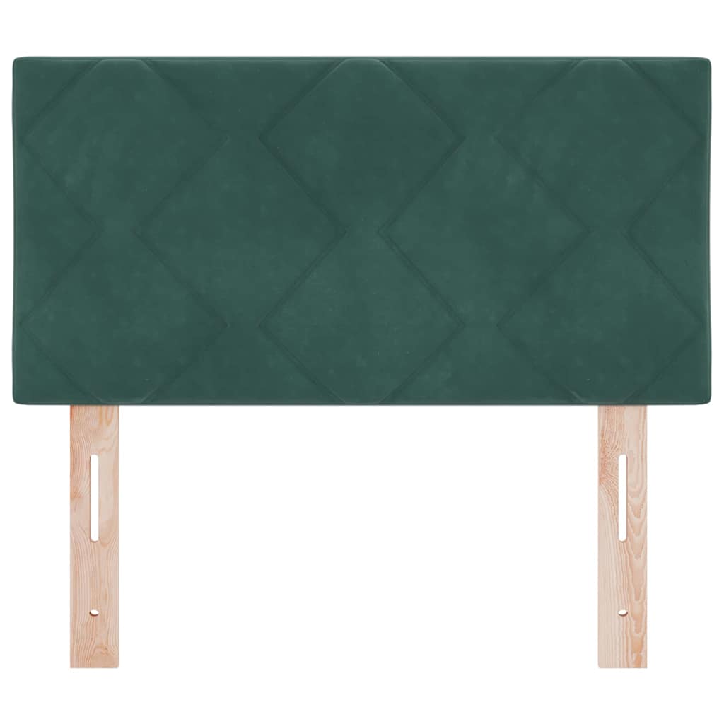 Cabeceira Montado na parede Manual Verde-escuro 80 cm Veludo