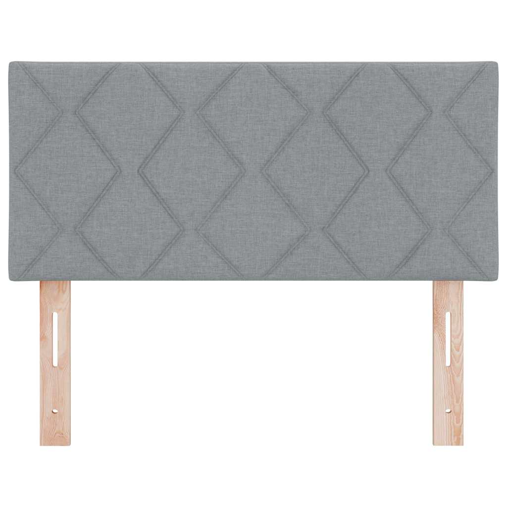 Cabeceira de Tecido Geométrico Cinzento-claro 90 cm tecido