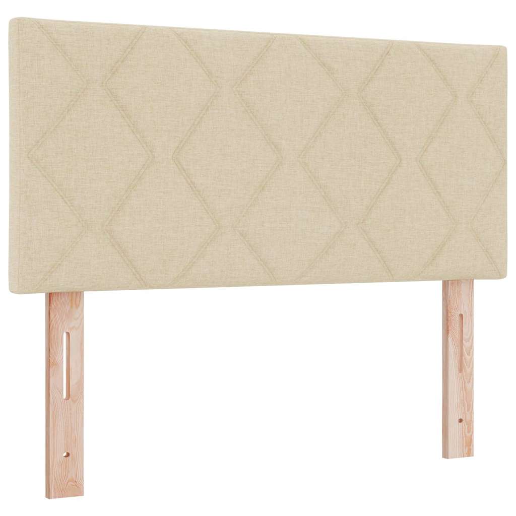 Cabeceira de Tecido Geométrico com cabeceira Creme 90 cm tecido