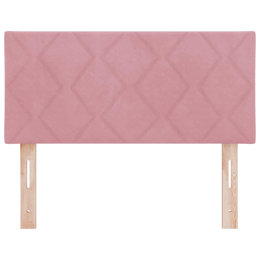 Cabeceira Montado na parede Geométrico Manual Rosa 90 cm Veludo