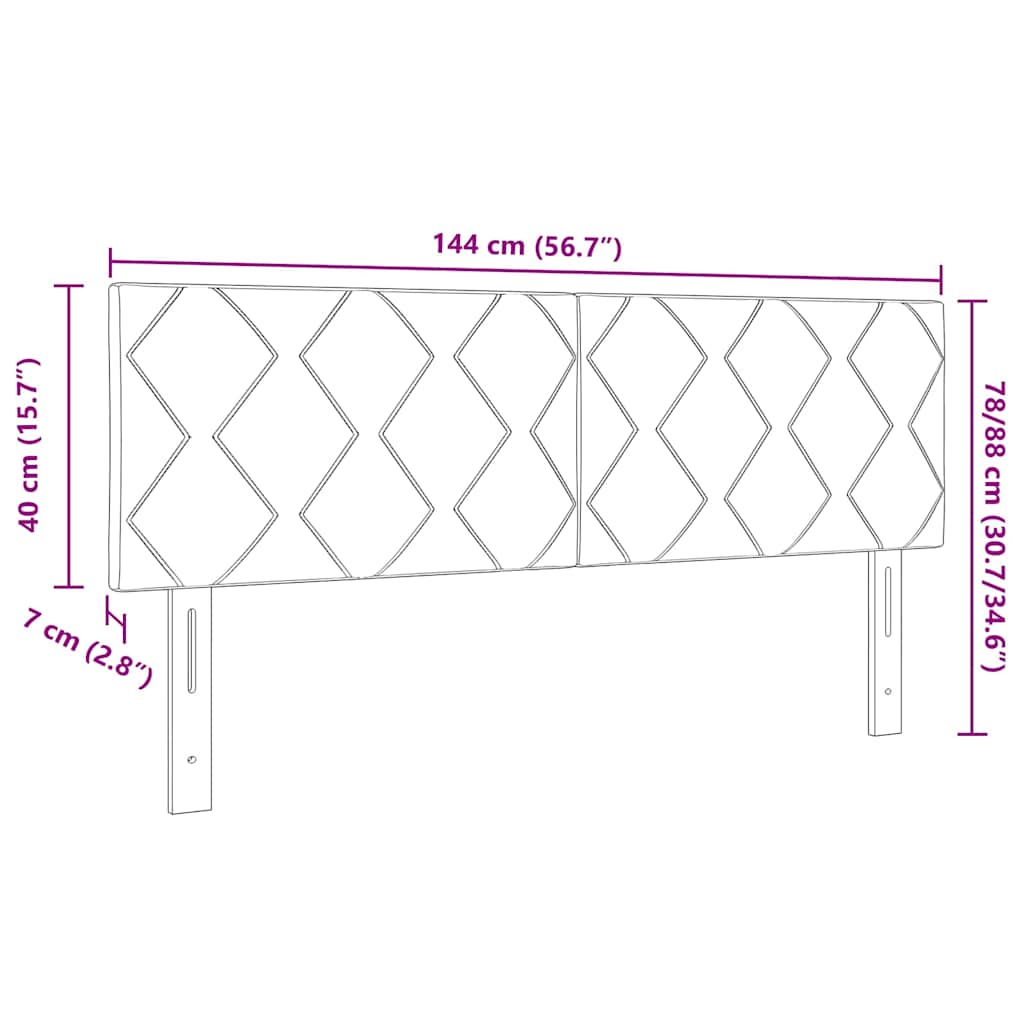 Cabeceira de Tecido Cinzento-acastanhado 144 cm tecido