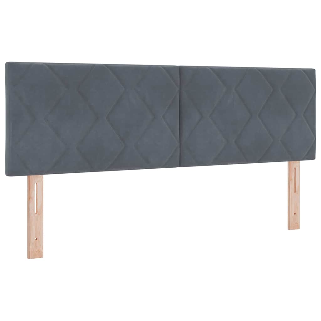 Cabeceira Montado na parede Cinzento escuro 144 cm Veludo