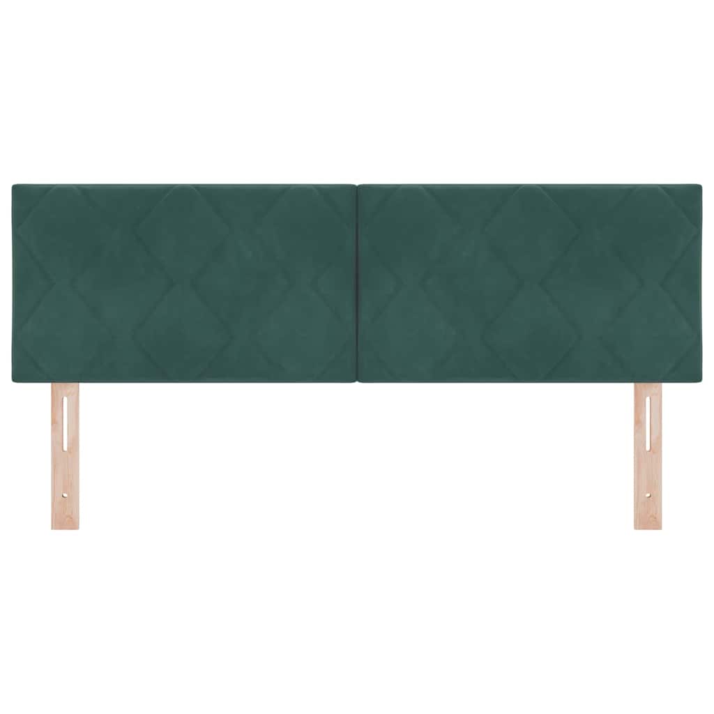 Cabeceira Montado na parede Manual Verde-escuro 144 cm Veludo