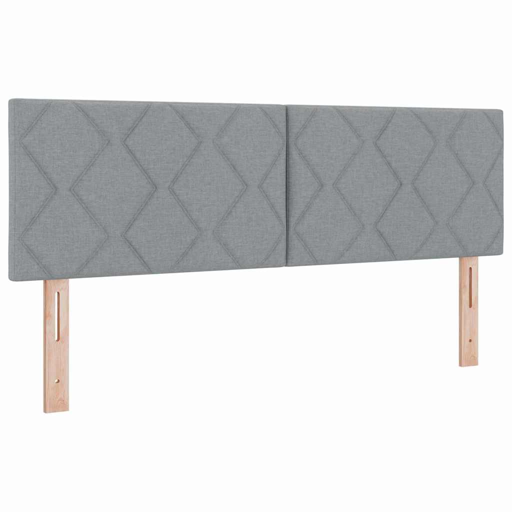 Cabeceira de Tecido Geométrico Cinzento-claro 160 cm tecido