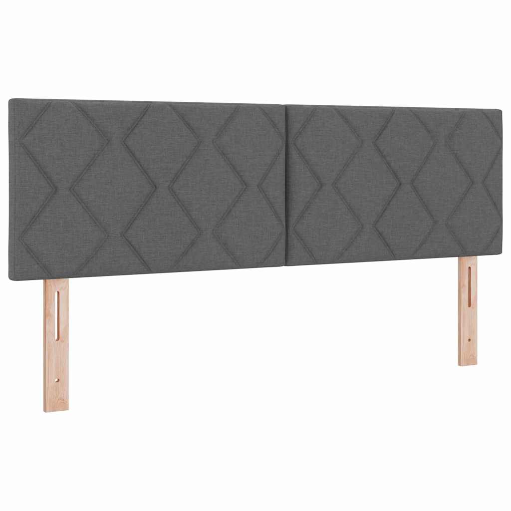 Cabeceira de Tecido Geométrico Cinza Escuro 160 cm tecido