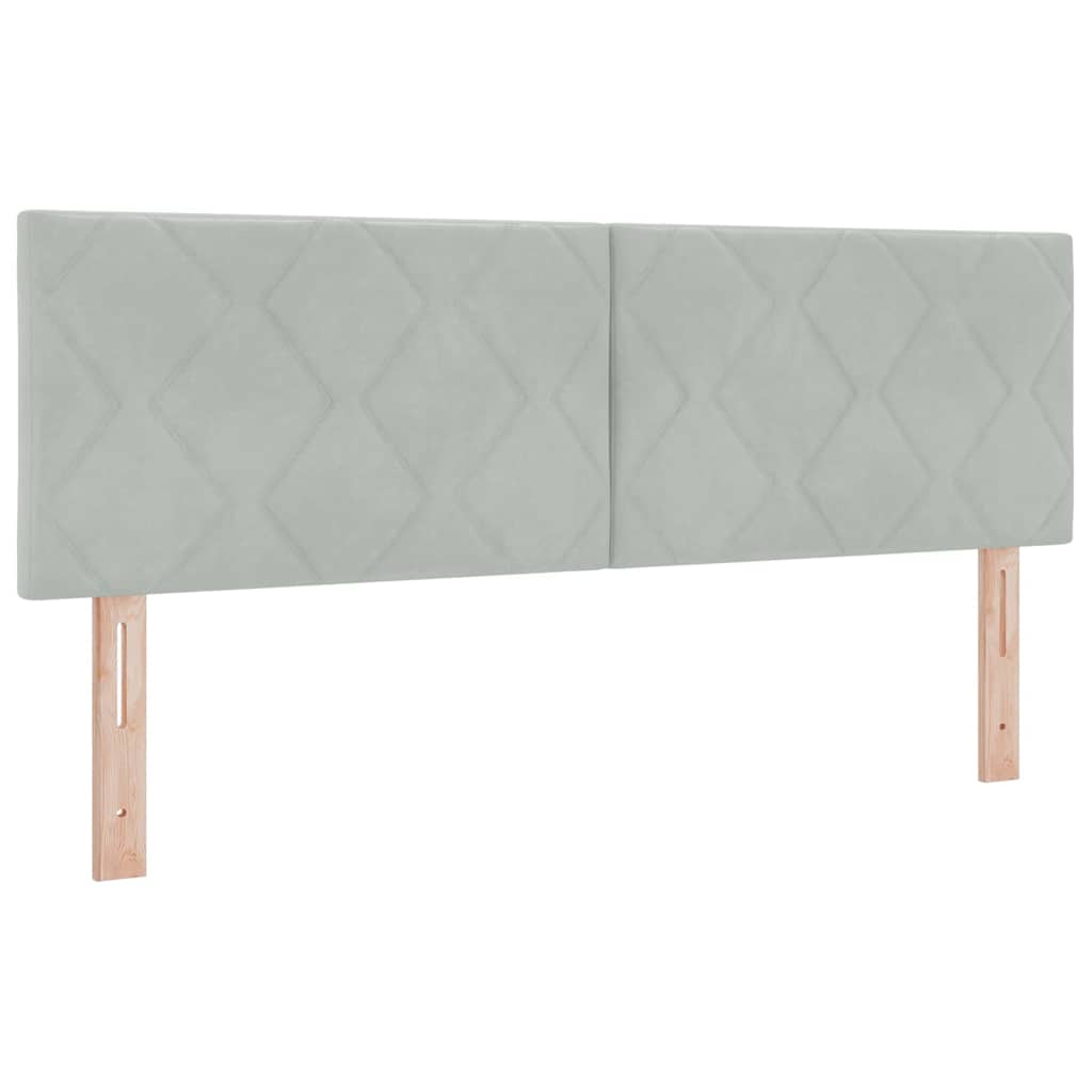 Cabeceira Montado na parede Manual Cinzento-claro 160 cm Veludo