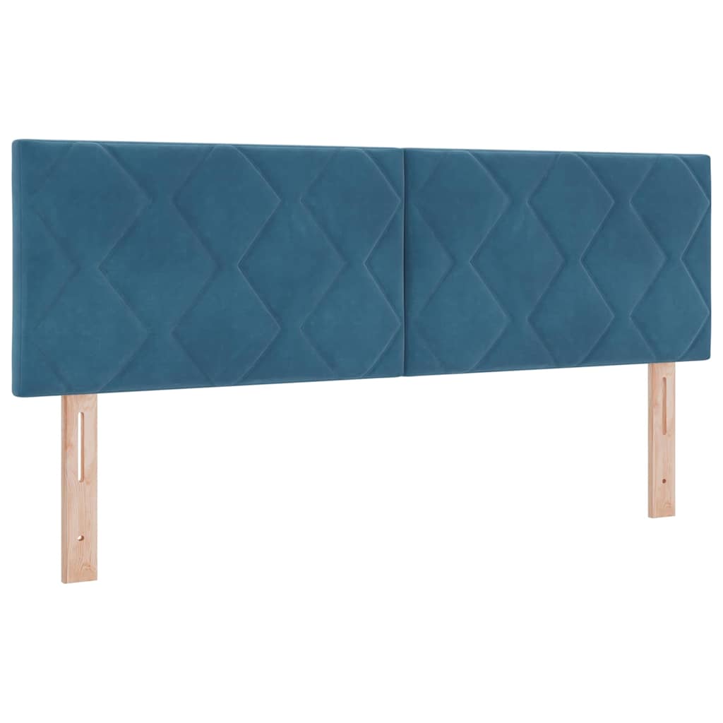 Cabeceira Montado na parede Manual Azul escuro 160 cm Veludo
