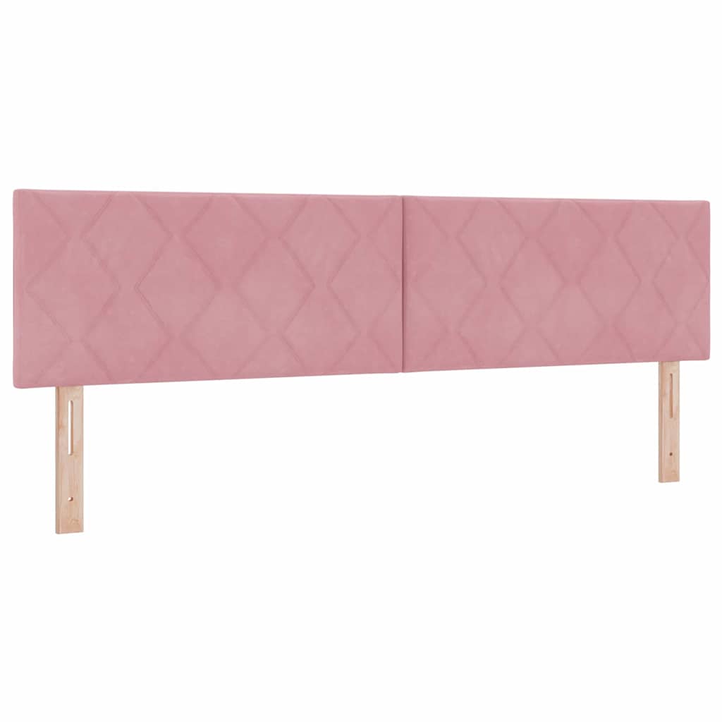 Cabeceira Montado na parede Geométrico Rosa 180 cm Veludo