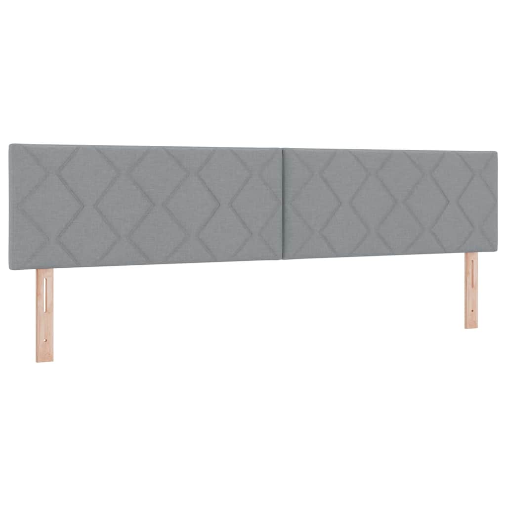 Cabeceira de Tecido Geométrico Cinzento-claro 200 cm tecido
