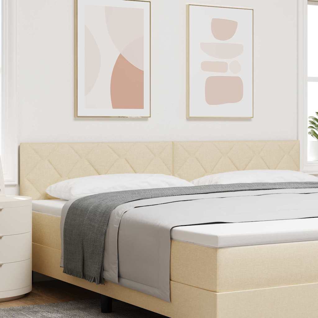 Cabeceira de Tecido Geométrico Creme 200 cm tecido