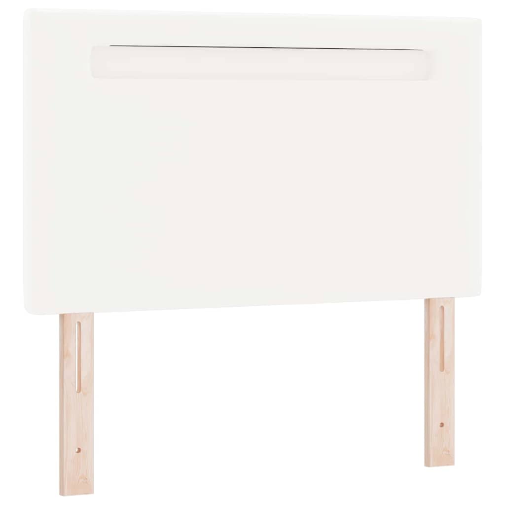 Cabeceira com luzes de tira LED com cabeceira Branco 90 cm PVC
