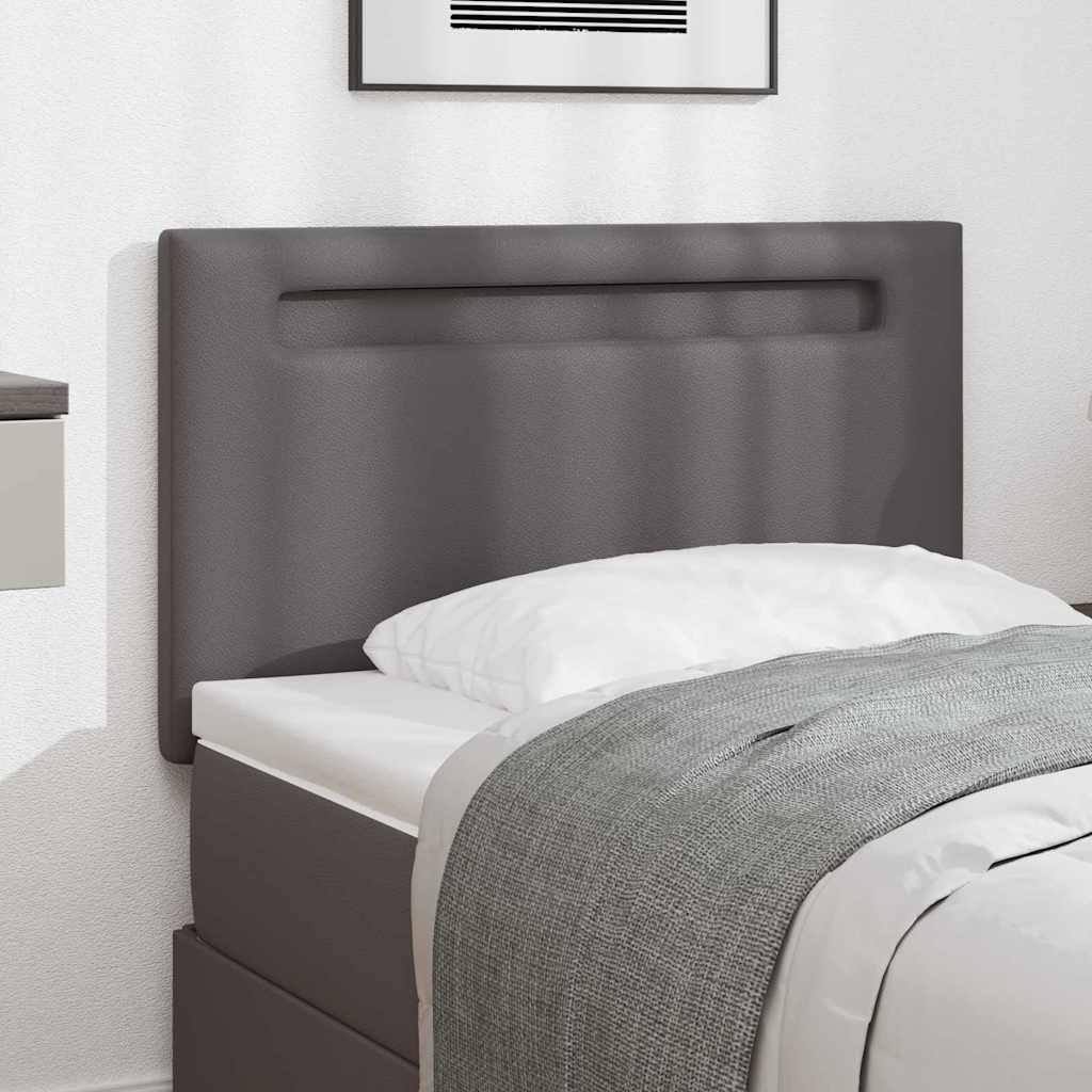 Cabeceira com luzes de tira LED Manual Cinzeto 100 cm PVC
