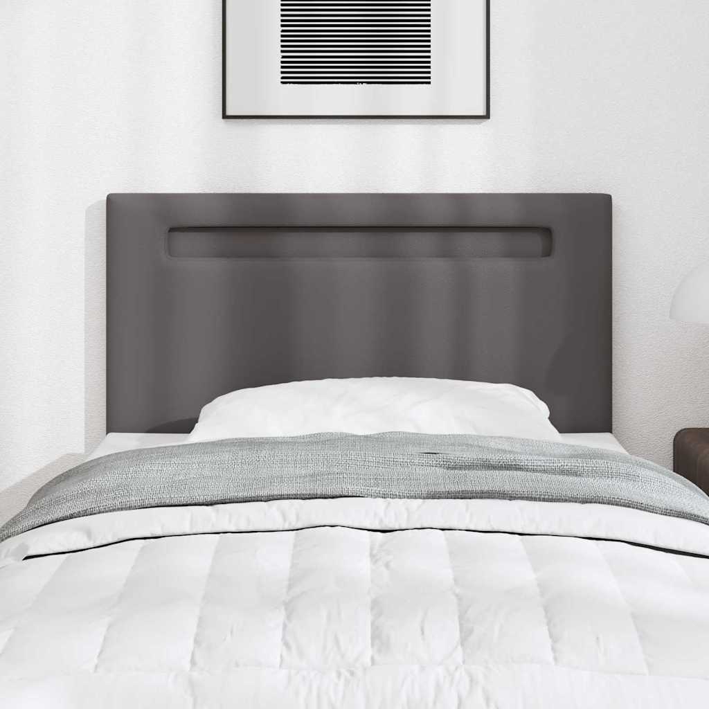 Cabeceira com luzes de tira LED Manual Cinzeto 100 cm PVC