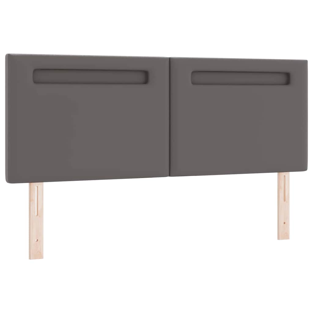 Cabeceira com luzes de tira LED Manual Cinzeto 144 cm PVC