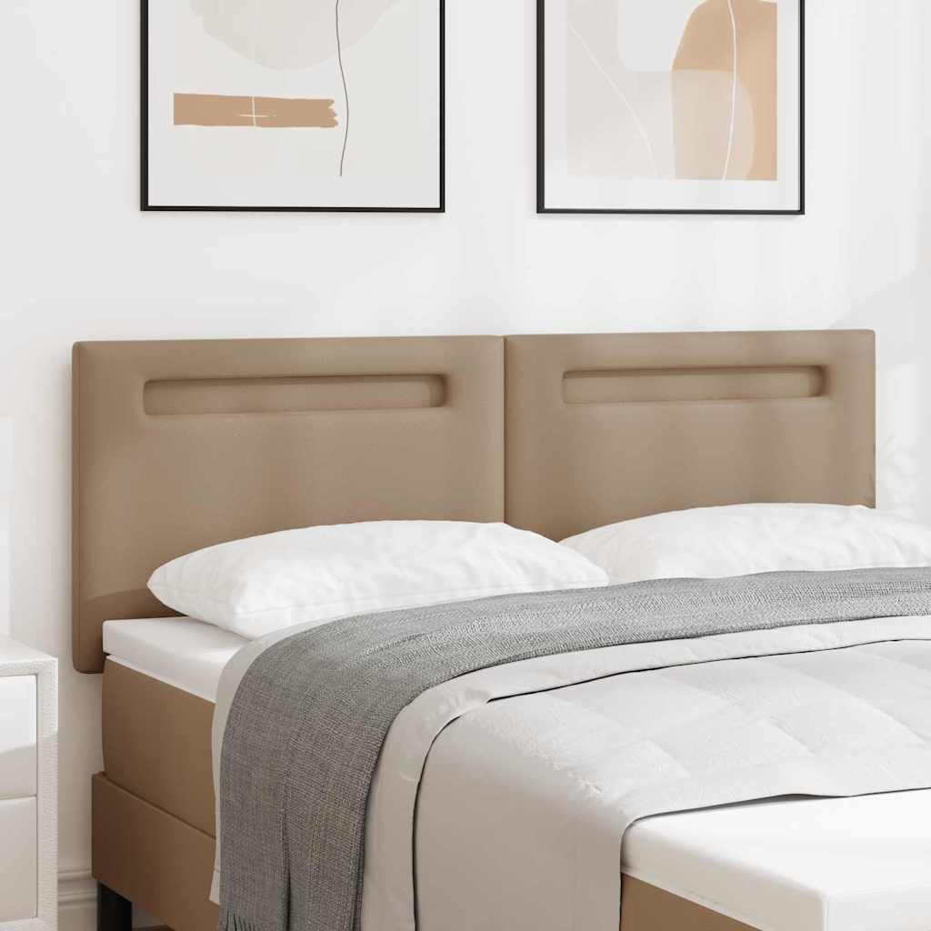 Cabeceira com luzes de tira LED Manual Cappuccino 144 cm PVC