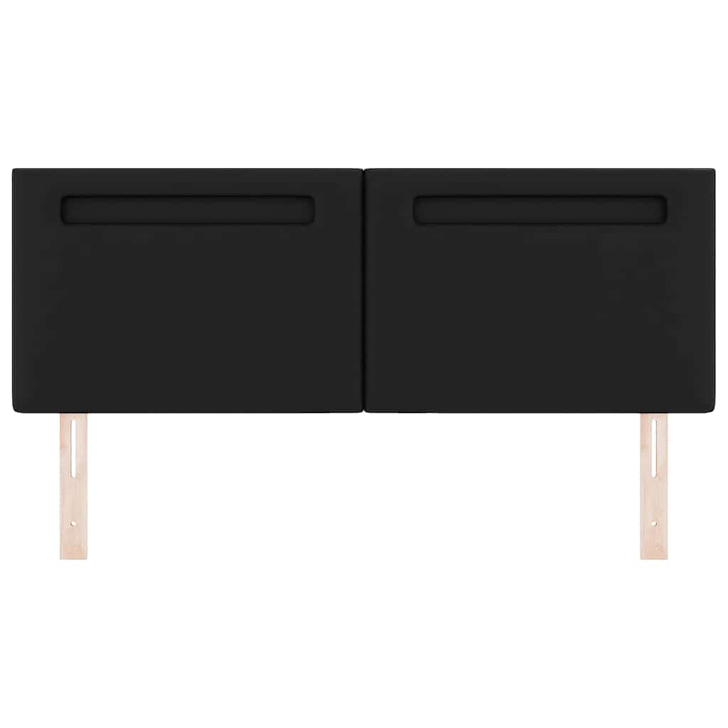 Cabeceira com luzes de tira LED com cabeceira Preto 160 cm PVC