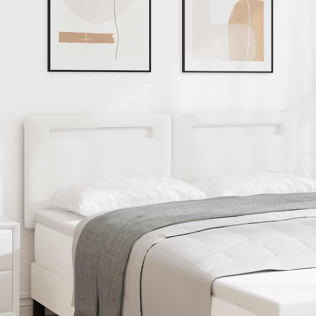 Cabeceira com luzes de tira LED com cabeceira Branco 160 cm PVC