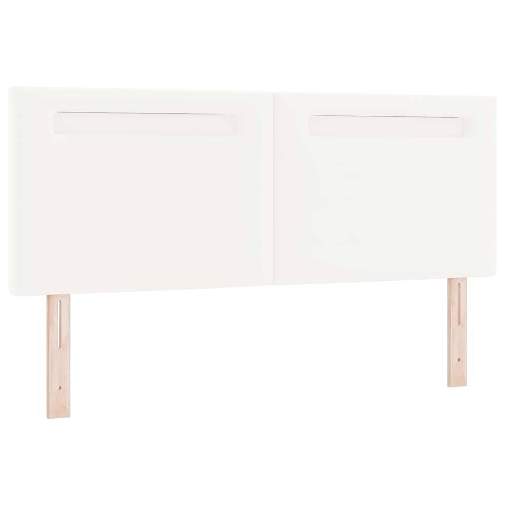 Cabeceira com luzes de tira LED com cabeceira Branco 160 cm PVC
