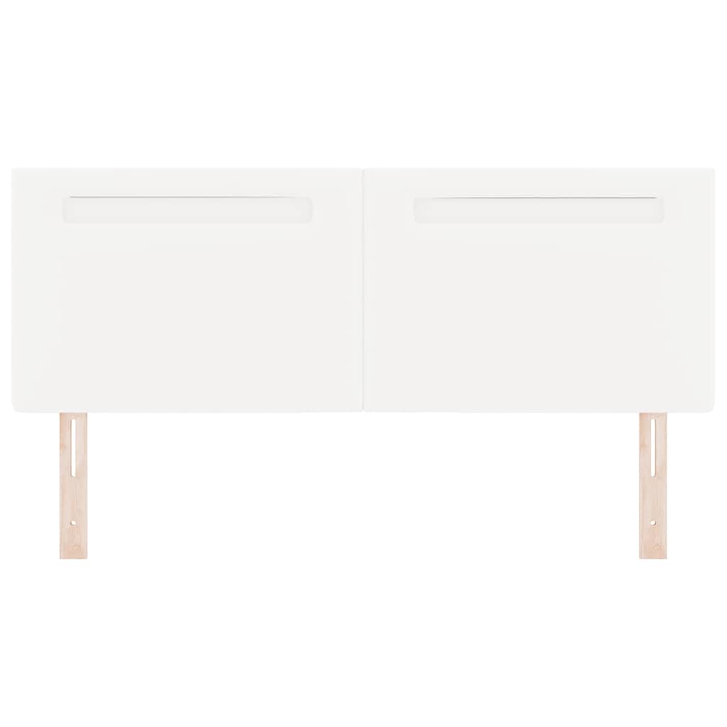 Cabeceira com luzes de tira LED com cabeceira Branco 160 cm PVC