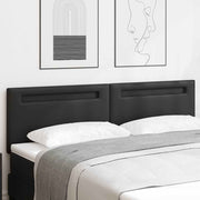 Cabeceira com luzes de tira LED com cabeceira Preto 180 cm PVC