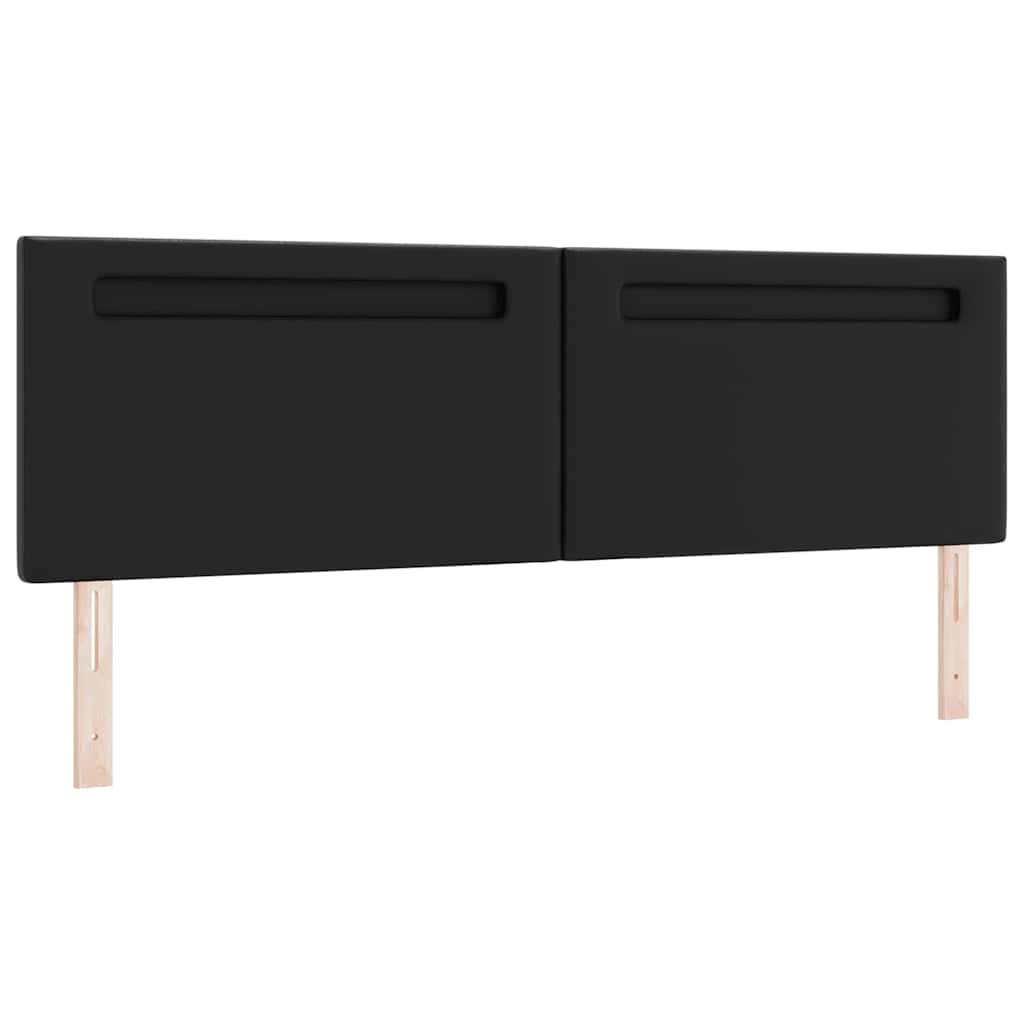 Cabeceira com luzes de tira LED com cabeceira Preto 180 cm PVC