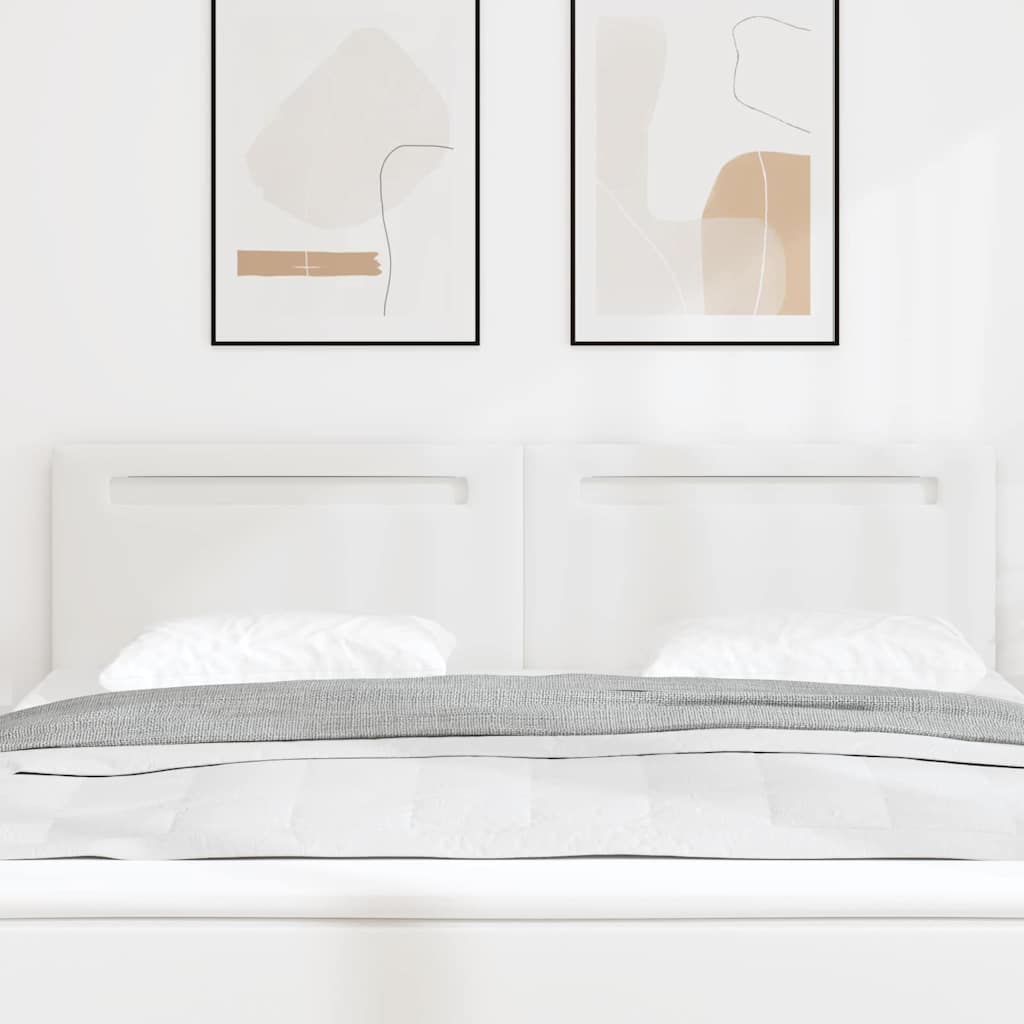Cabeceira com luzes de tira LED com cabeceira Branco 180 cm PVC
