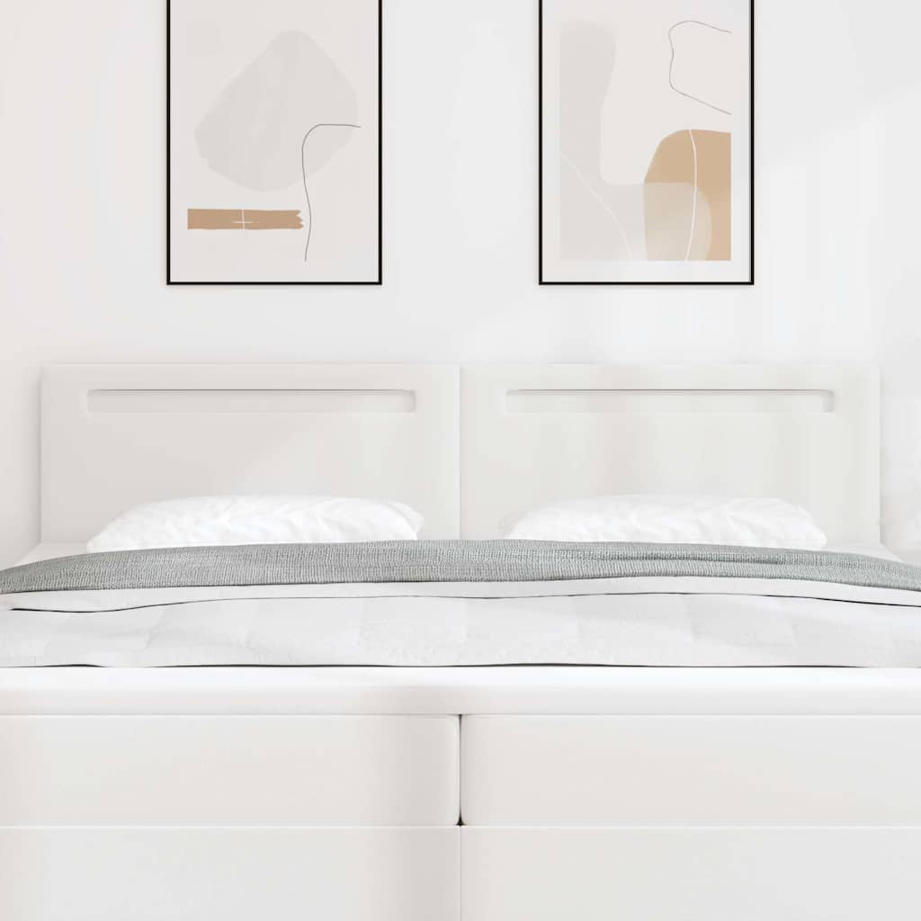 Cabeceira com luzes de tira LED com cabeceira Branco 200 cm PVC
