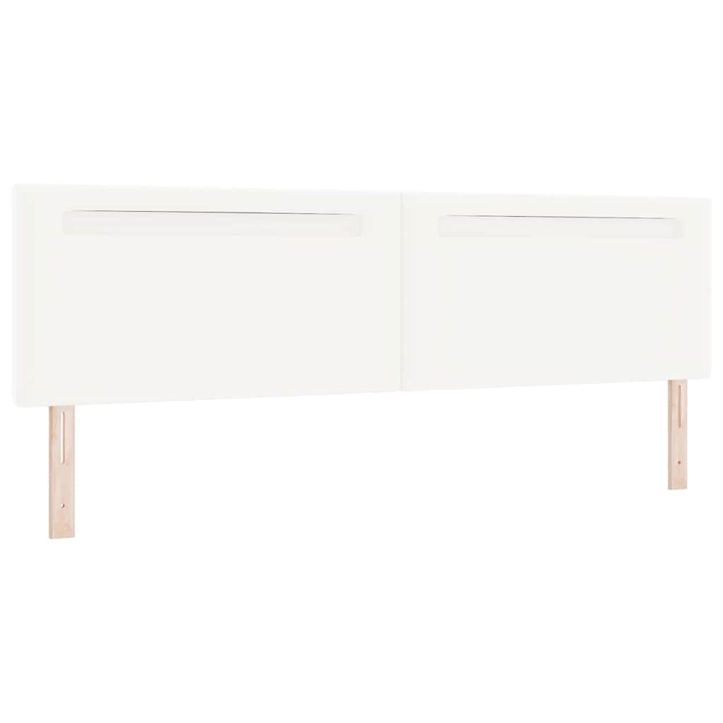 Cabeceira com luzes de tira LED com cabeceira Branco 200 cm PVC
