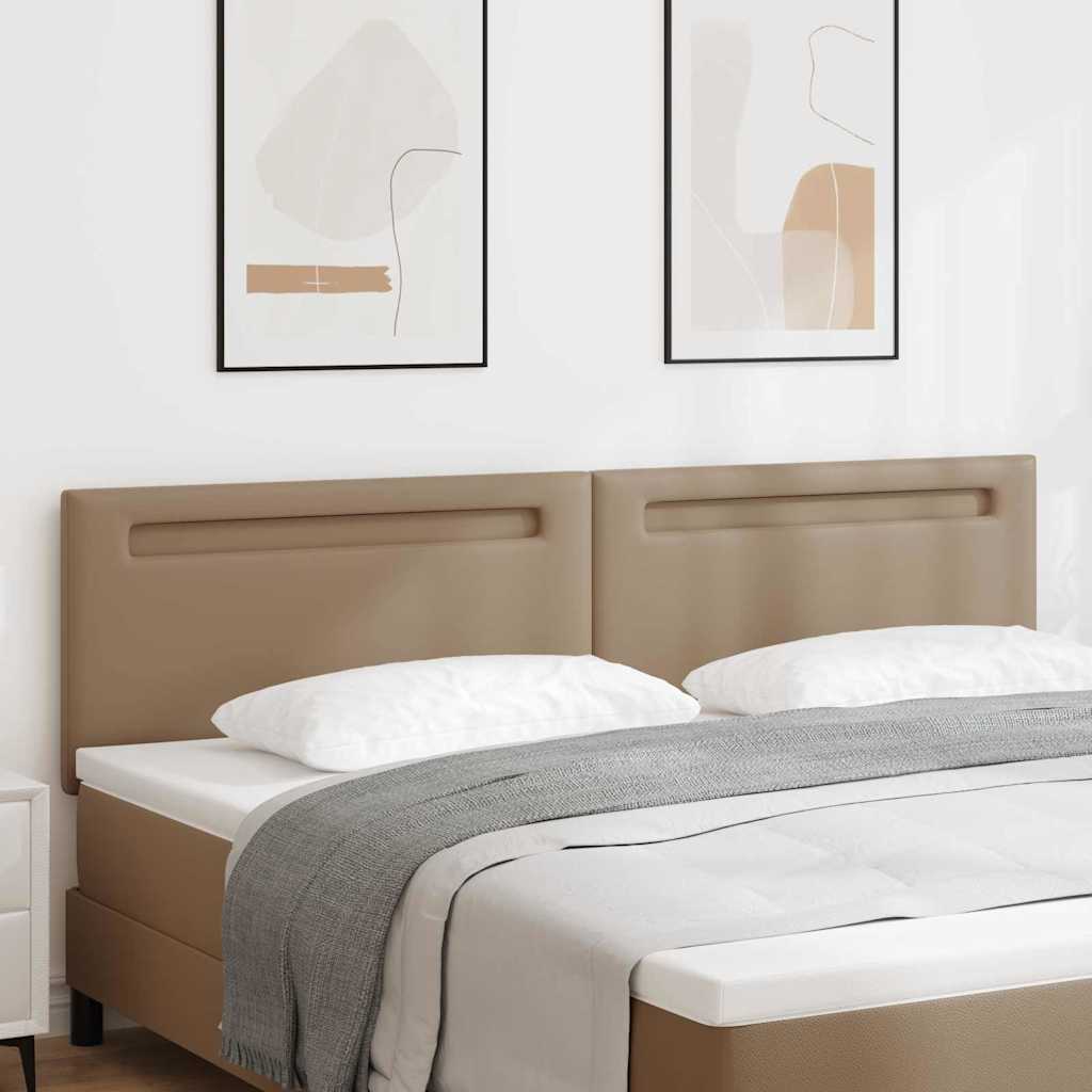 Cabeceira com luzes de tira LED Manual Cappuccino 200 cm PVC