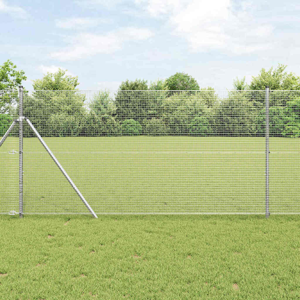 Cerca de Arame Soldado Prateado 1.2 x 10 m Aço