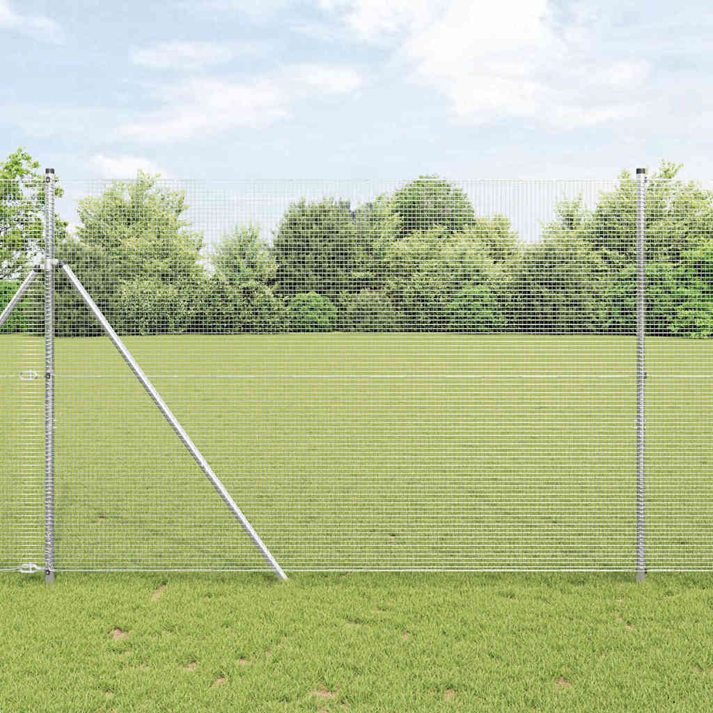 Cerca de Arame Soldado Prateado 1.5 x 10 m Aço