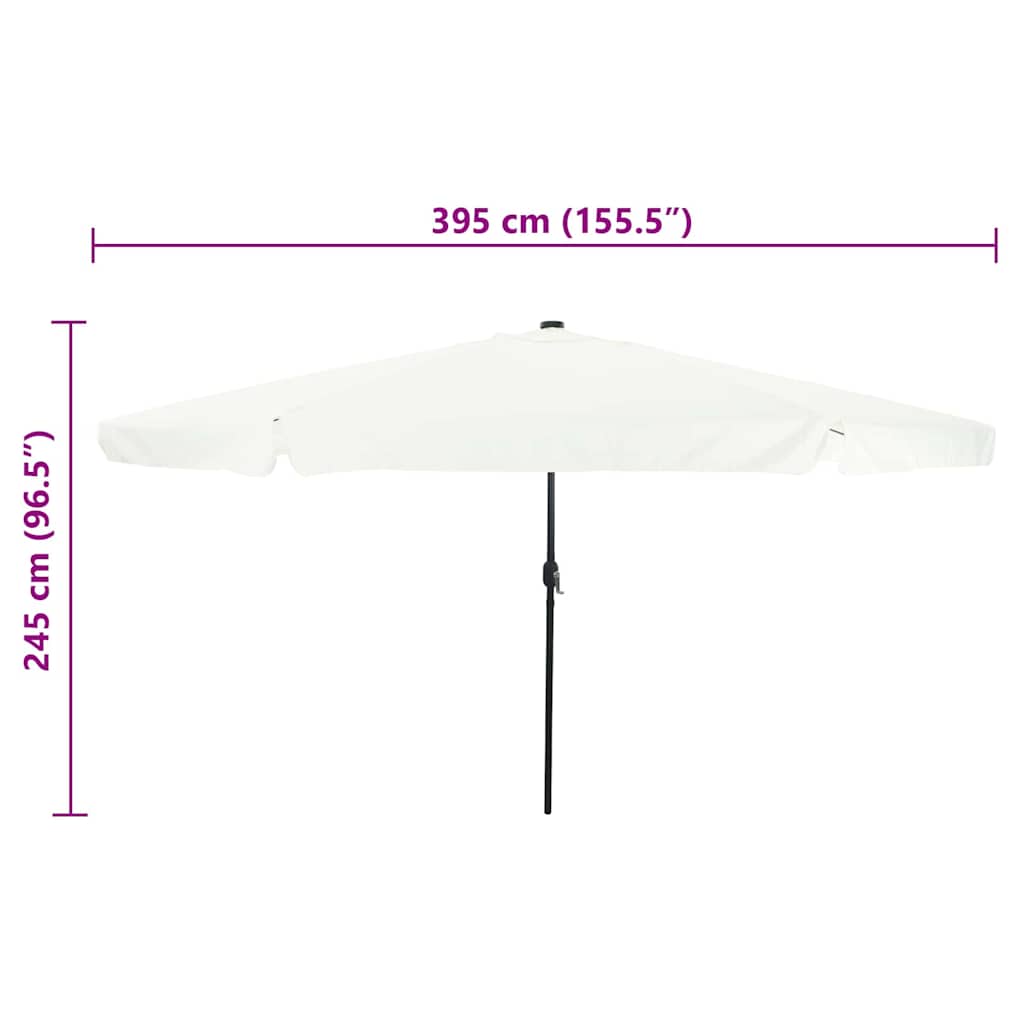 Guarda-sol de Jardim Branco e Preto 395 x 395 x 245 cm