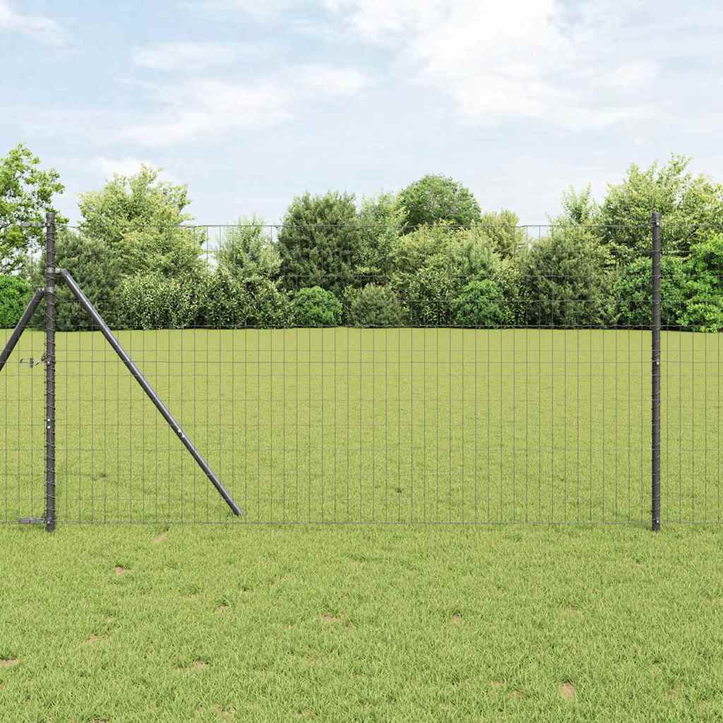 Cerca Euro Cinzeto 1 x 10 m Ferro revestido de PVC