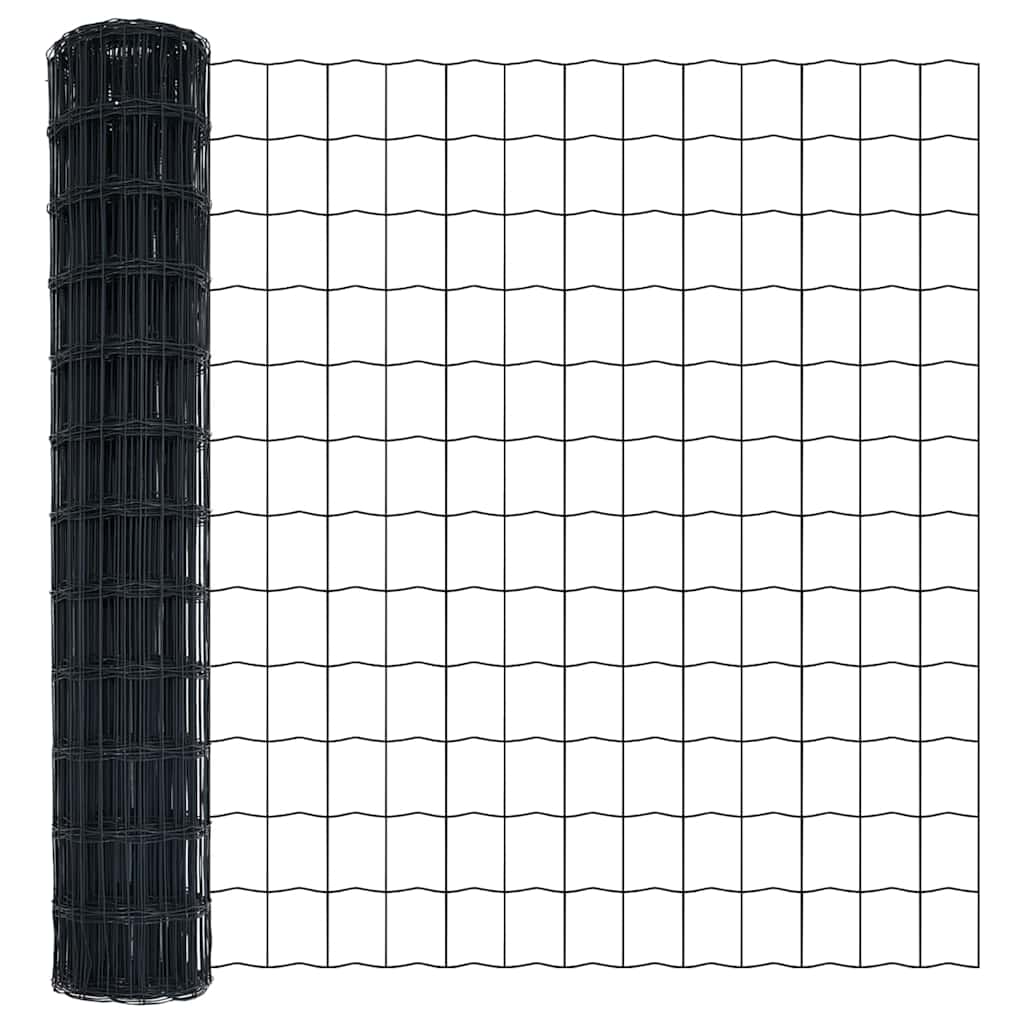 Cerca Euro Cinzeto 1 x 10 m Ferro revestido de PVC