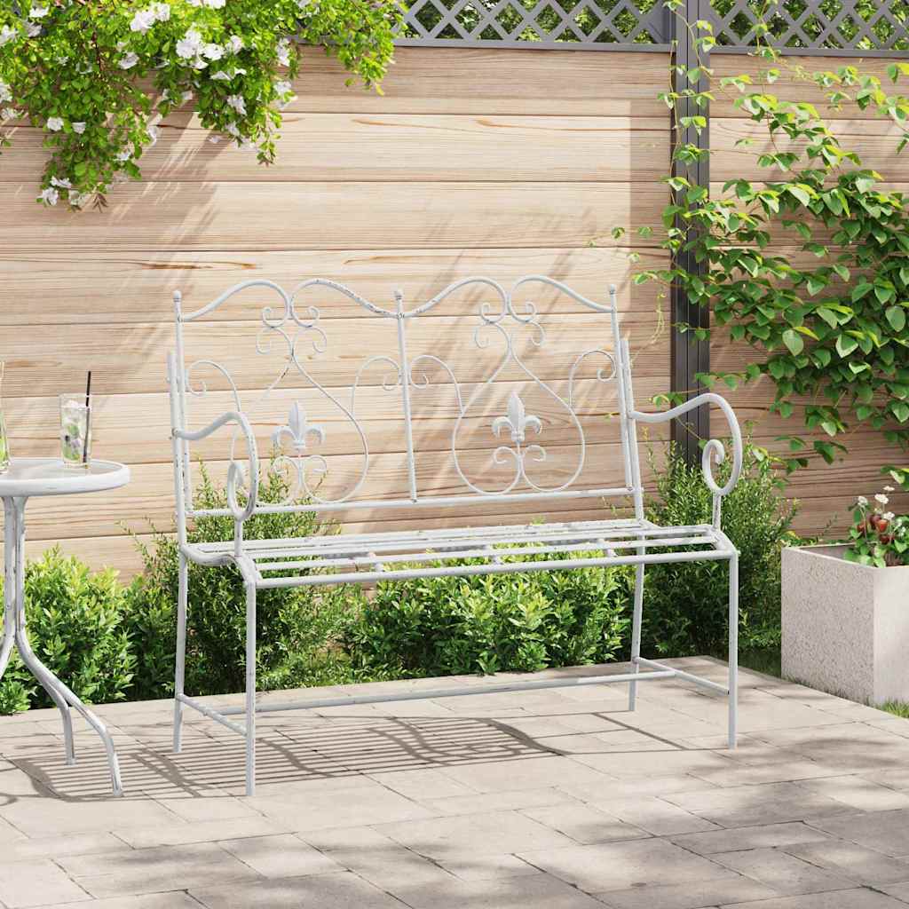 Banco de jardim Branco 104 x 54 x 93cm Aço